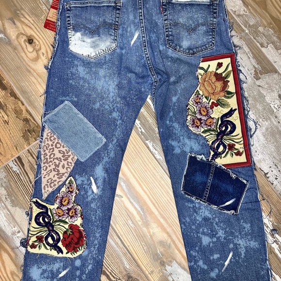 UpCycled Reworked Handmade Vintage Levi’s Jeans like Magnolia Pearl Jaded Gypsy - Picture 2 of 8